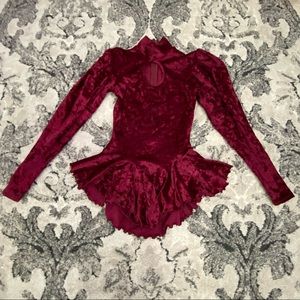 Ice/Figure skating Gymnastics Velvet Leotard Dress